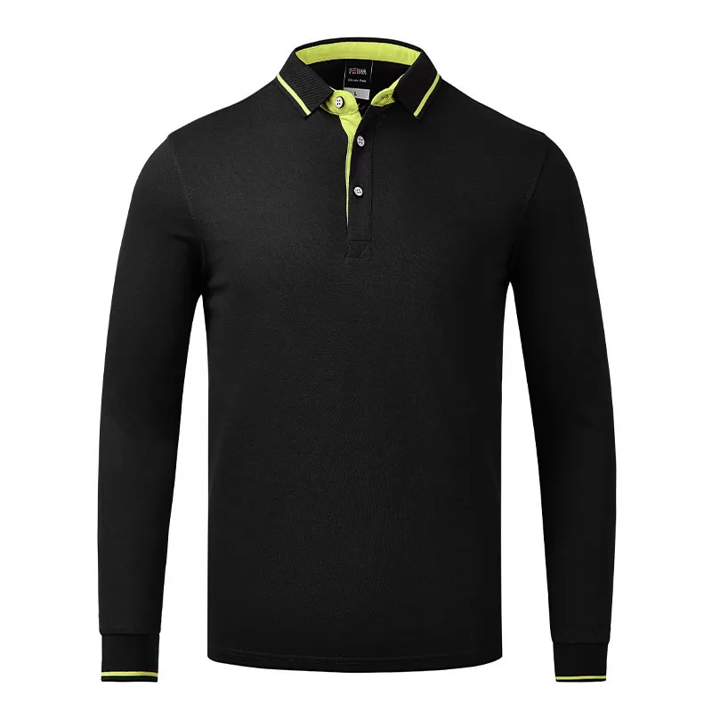 190g 40 count super cool fiber long sleeve turn down collar polo shirt i03 1878