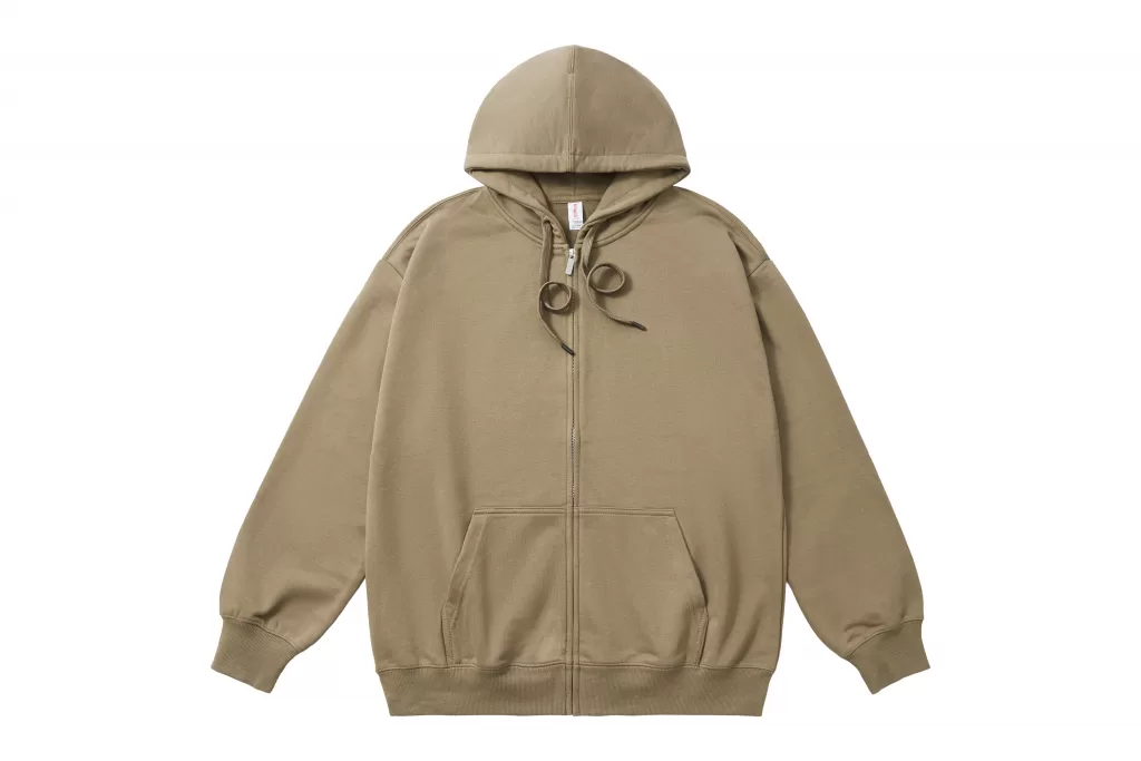 k1020l 330 oversized cvc loopback zip up hoodie