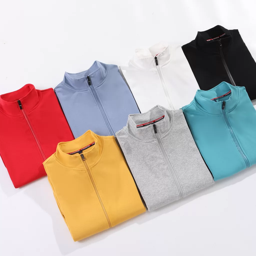 320g pure cotton fleece high collar sweatshirt