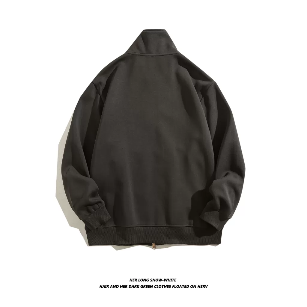 320gsm superstar double sided high collar zip up hoodie