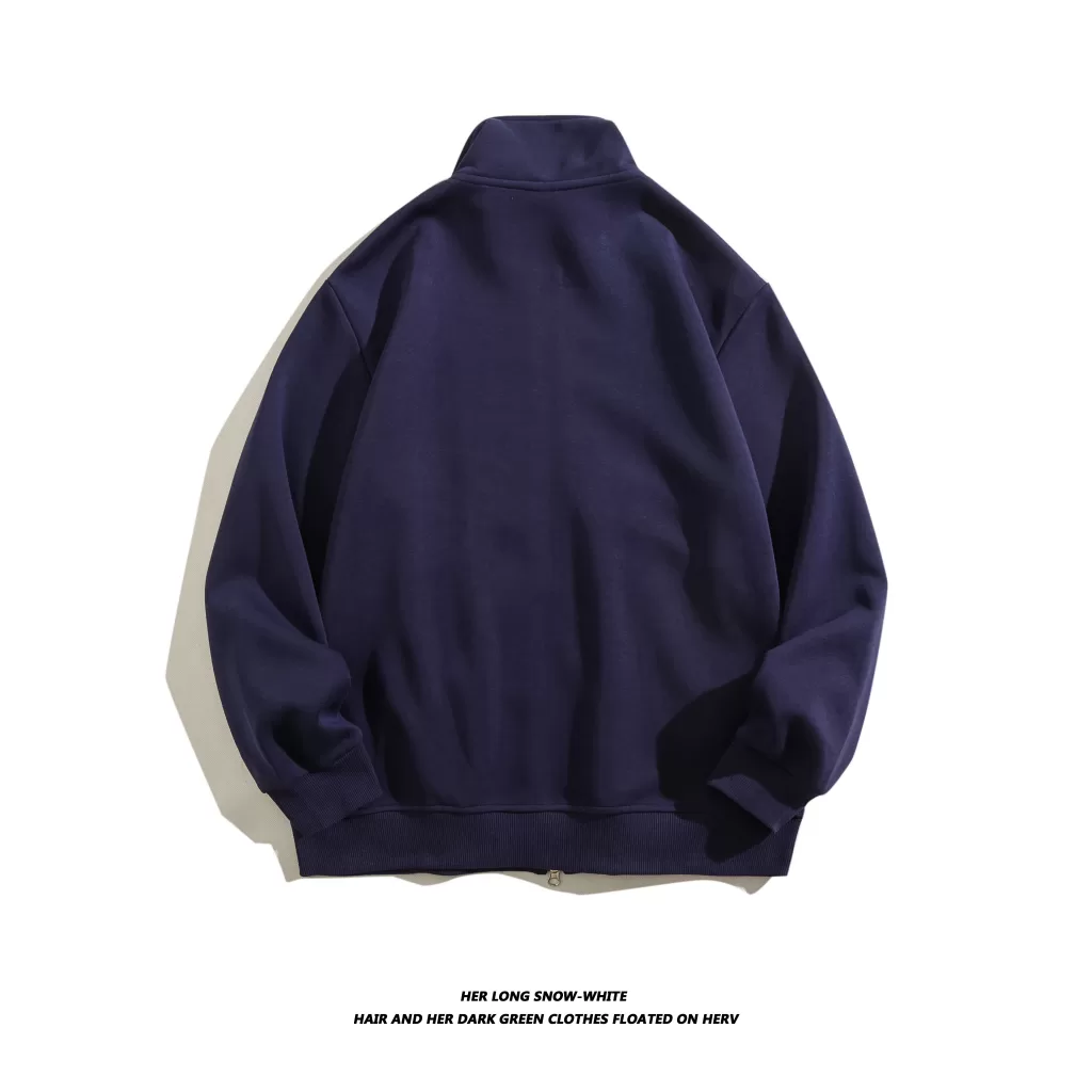 320gsm superstar double sided high collar zip up hoodie