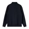 480g silver fox velvet zip up stand collar sweater