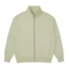 330g pure cotton terry stand collar zip up cardigan coat casual sweatshirt