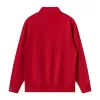 480g silver fox velvet zip up stand collar sweater