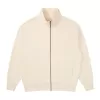 330g pure cotton terry stand collar zip up cardigan coat casual sweatshirt