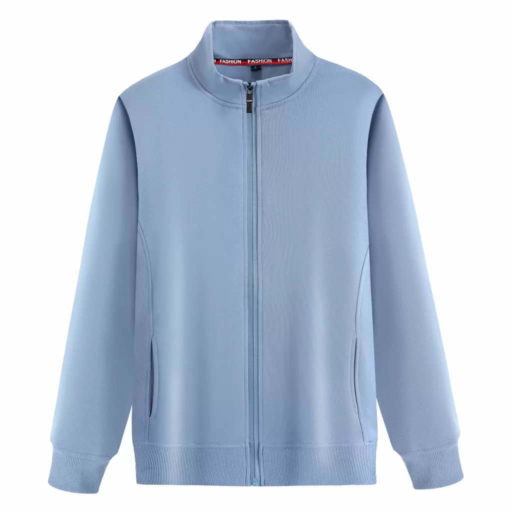 320g pure cotton fleece high collar sweatshirt