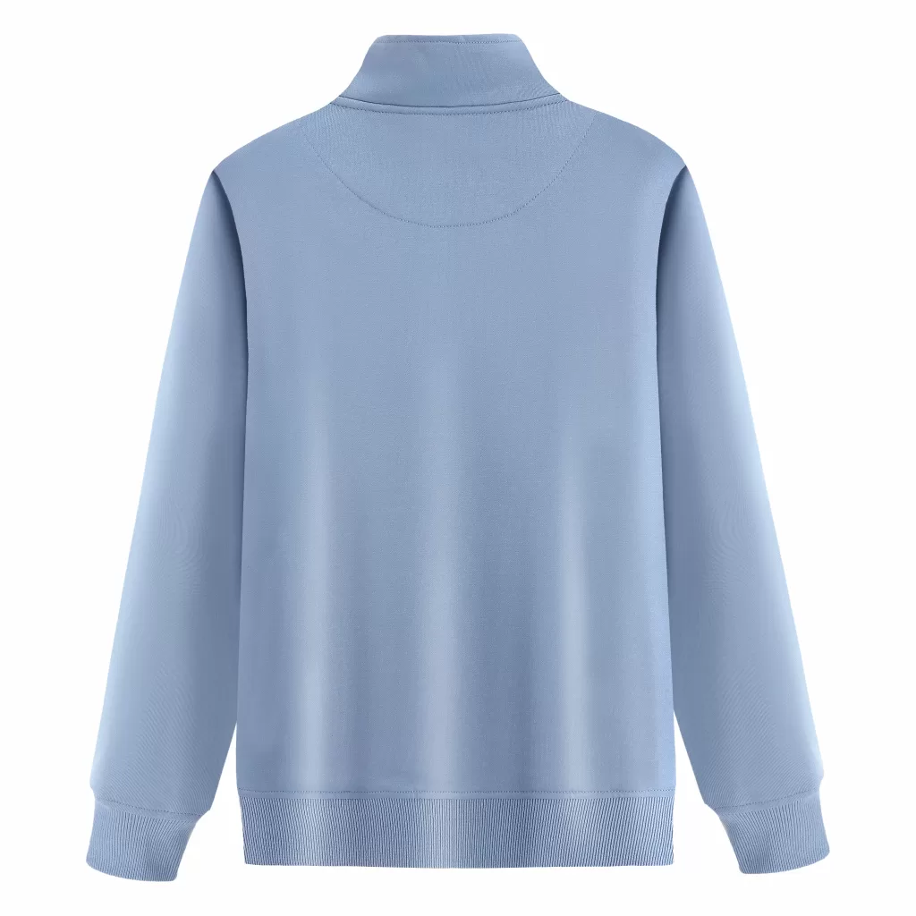 320g pure cotton fleece high collar sweatshirt