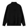 480g silver fox velvet zip up stand collar sweater