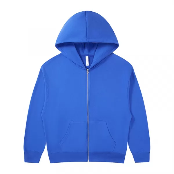 380g heavyweight cotton carbon brushed fleece zip up hoodie