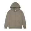 new 330g pure cotton looped shoulder drop zip up hoodie jacket