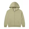 380g heavyweight cotton carbon brushed fleece zip up hoodie