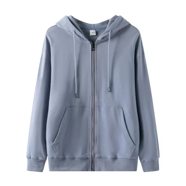 drop shoulder zippered hoodie with pocket (fleece 300g)