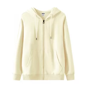 drop shoulder zippered hoodie with pocket (fleece 300g)