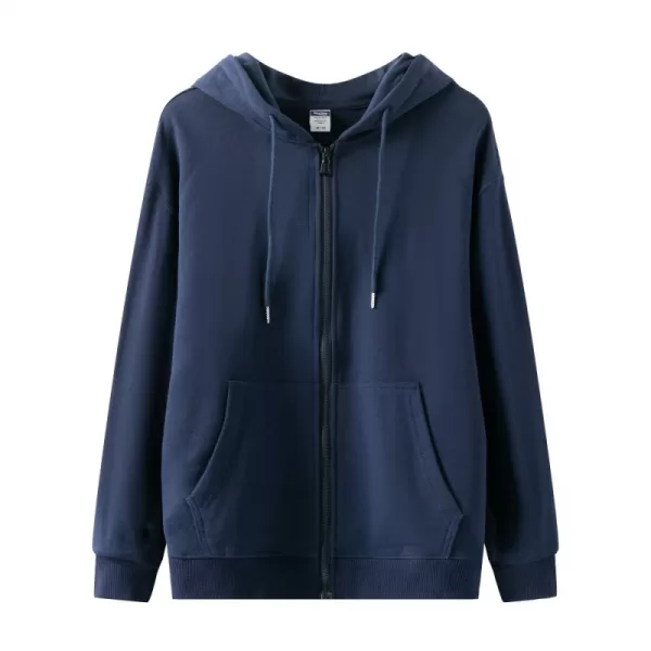 drop shoulder zippered hoodie with pocket (fleece 300g)