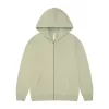 new 330g pure cotton looped shoulder drop zip up hoodie jacket