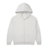 380g heavyweight cotton carbon brushed fleece zip up hoodie