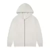 new 330g pure cotton looped shoulder drop zip up hoodie jacket