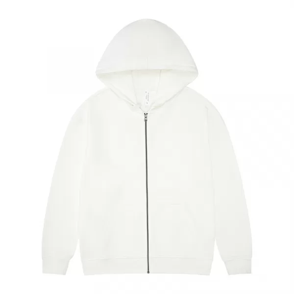 new 330g pure cotton looped shoulder drop zip up hoodie jacket