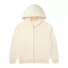 380g heavyweight cotton carbon brushed fleece zip up hoodie