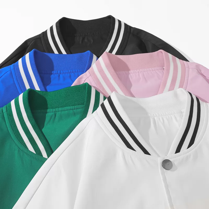 oversized color block baseball jacket (unlined)