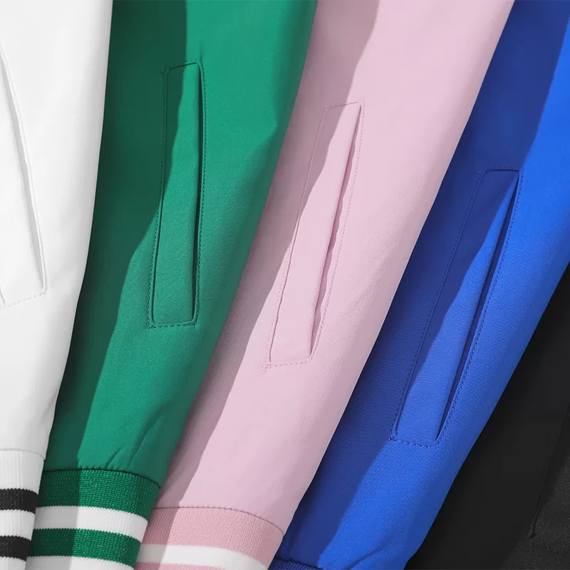 oversized color block baseball jacket (unlined)