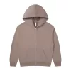 380g heavyweight cotton carbon brushed fleece zip up hoodie