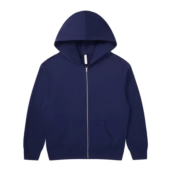 380g heavyweight cotton carbon brushed fleece zip up hoodie