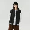 oversized color block baseball jacket (unlined)