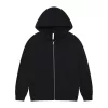 new 330g pure cotton looped shoulder drop zip up hoodie jacket